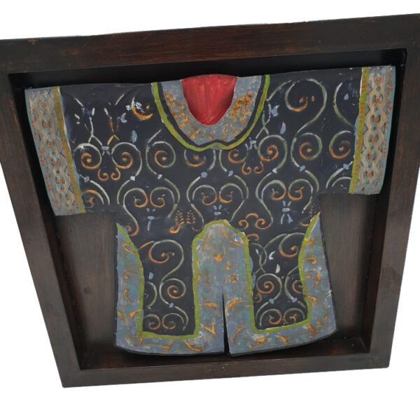 Wanddecoratie metaal Chinese jas grijs - Afbeelding 3