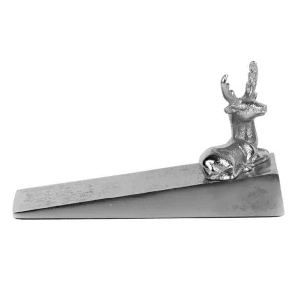 Zilveren aluminium deurstopper Hert